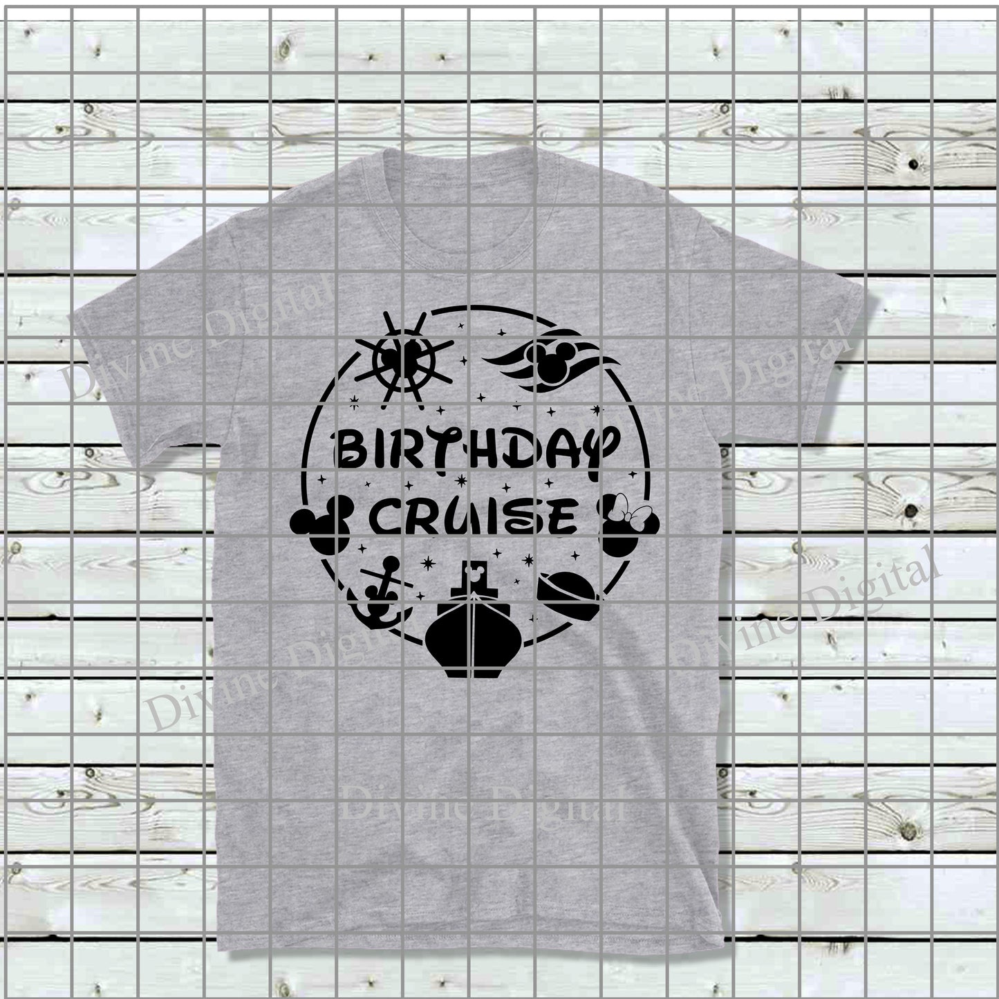 Short Sleeve T-Shirt Graphite Heather - Adult - Birthday Cruise