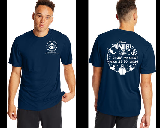 Short Sleeve T-Shirt Cool Dri Navy - Adult Unisex Fit March 23