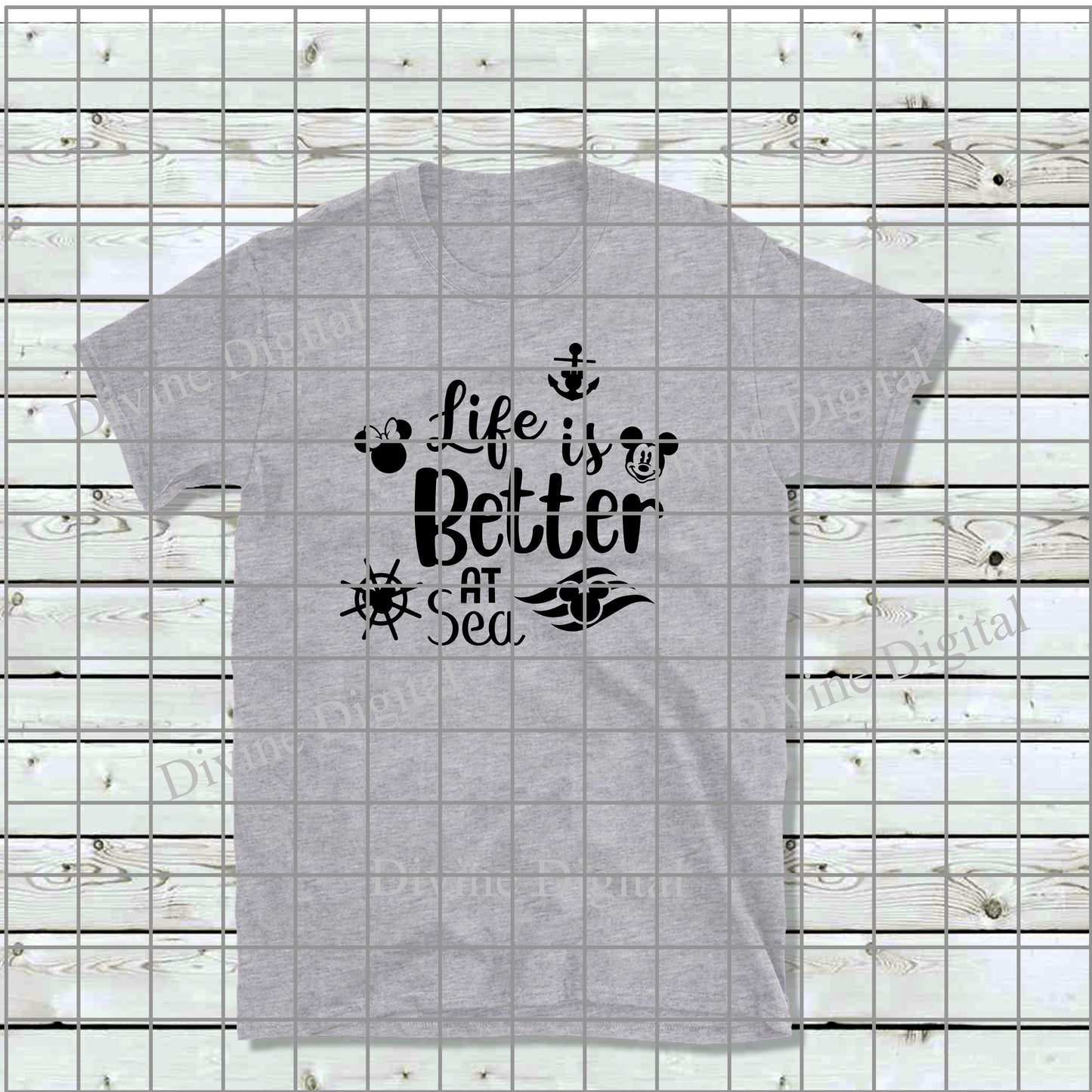 Short Sleeve T-Shirt Grey - Adult - Life is Better at Sea