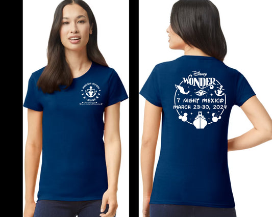 Short Sleeve Ladies Fit Crew Neck T-Shirt Navy - Adult - March 23