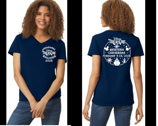 Short Sleeve V Neck T-Shirt Navy - Adult Feb 8 2025